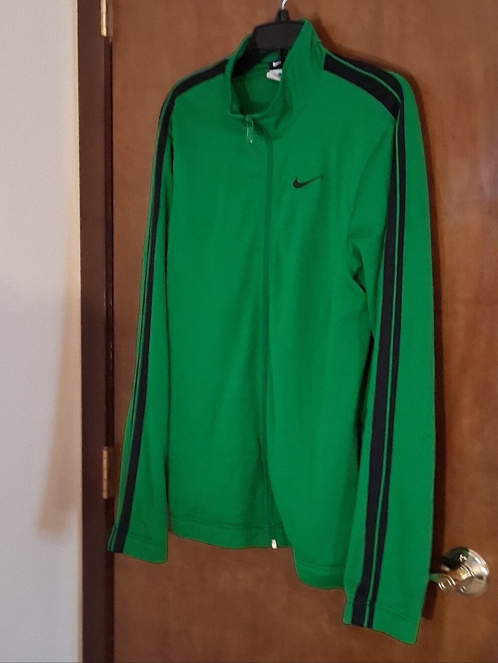 Nike Men’s Green Black Full Zip Athletic Jacket Long Sleeve Size L